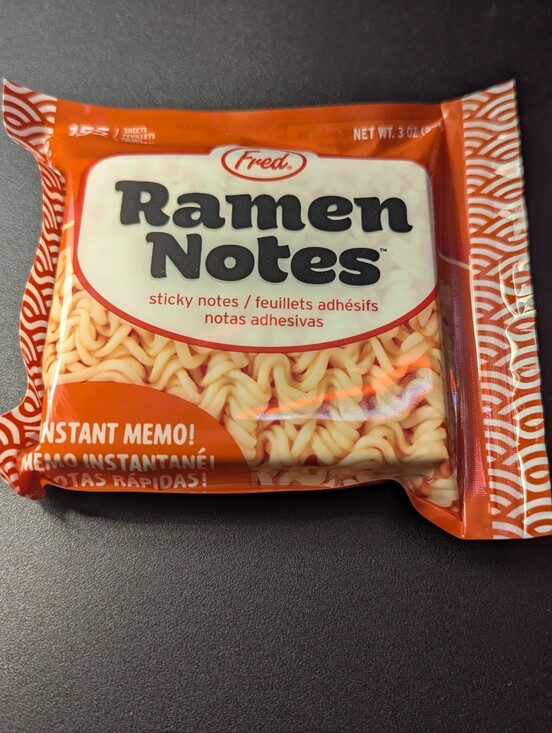 Fred Other - Fred Ramen Notes Sticky Memo Pads - Orange and Cream Noodle Design